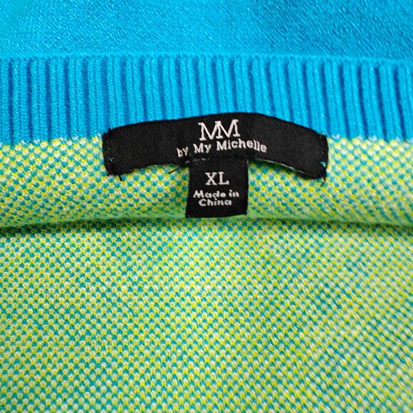 MM by My Michelle Blue Daisy Sweater Tank Top XL Knit Retro Y2K Style NEW Cute - Picture 5 of 6